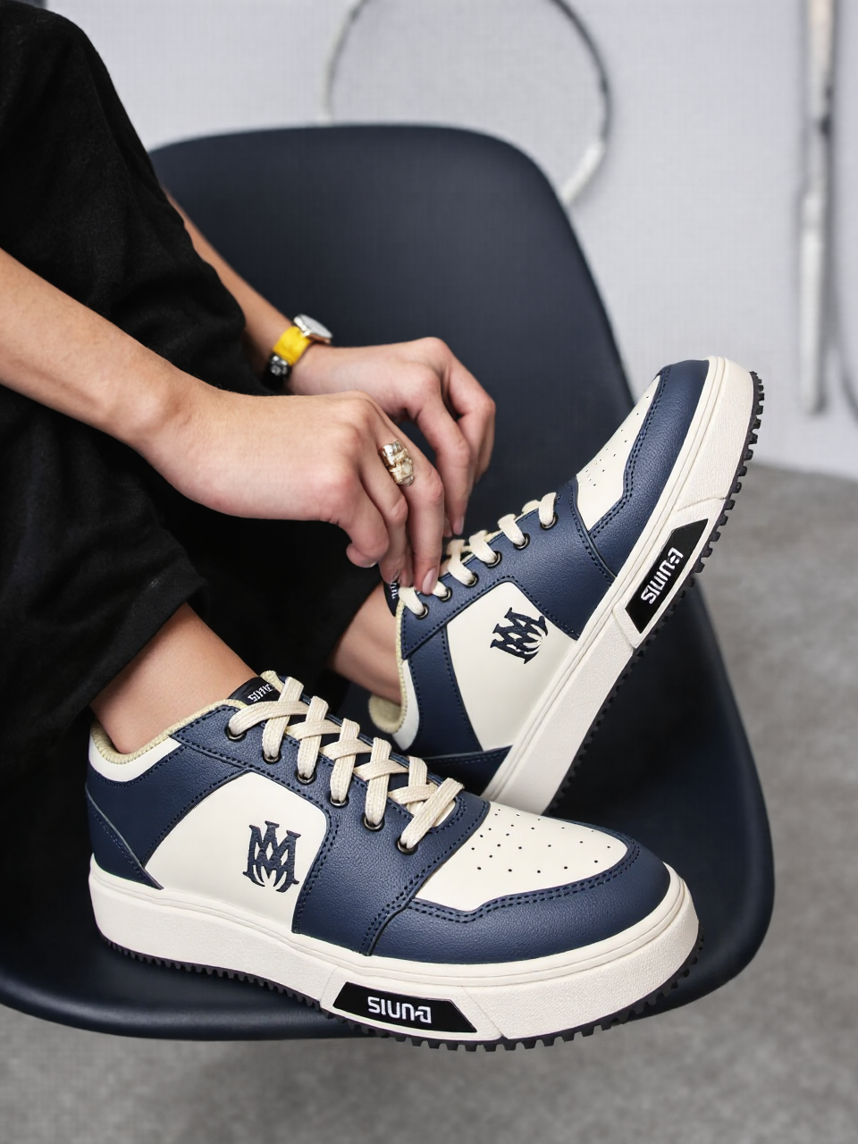 H&R Sneaker Shoes for Men Black & Cream | Trendy & Stylish Shoes for Him