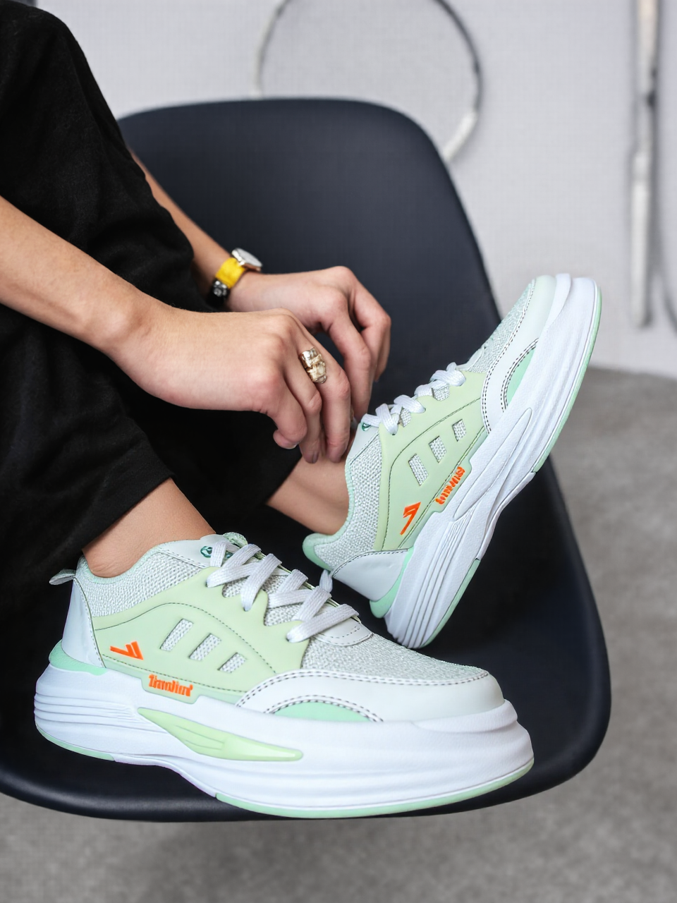 H&R Sneaker Shoes for Men green & white| Trendy & Stylish Shoes for Him