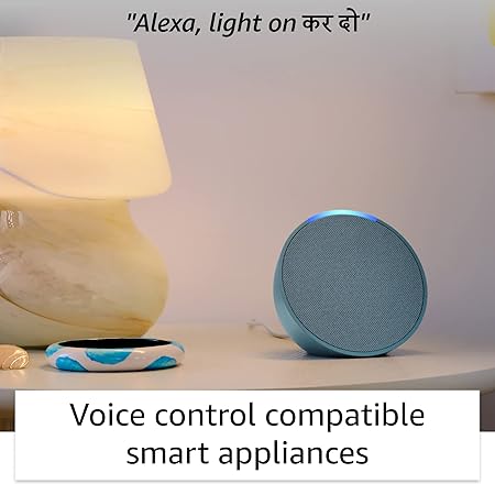 Amazon Echo Pop| Smart speaker with Alexa and Bluetooth| Loud sound, balanced bass, crisp vocals