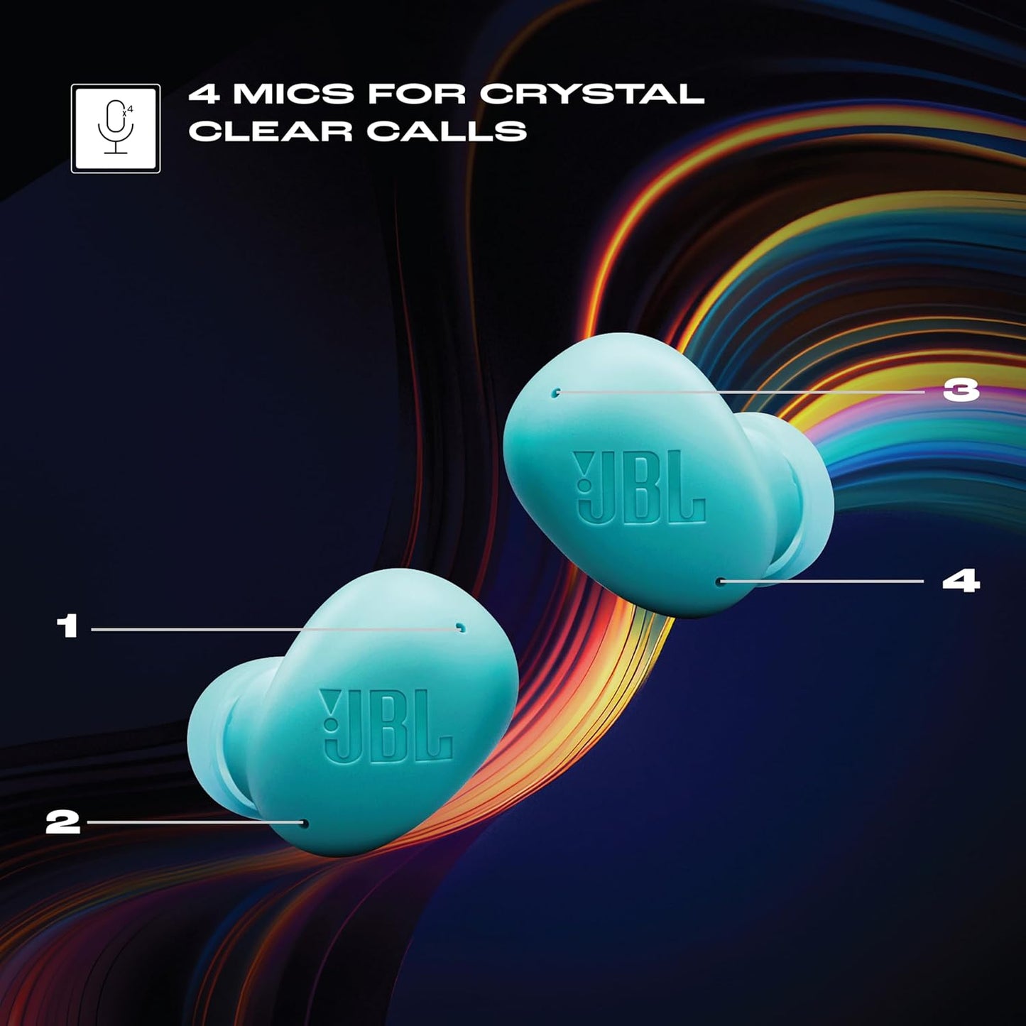 JBL Wave Buds 2 Ear Buds Wireless BluetoothV5.3, Active Noise Cancellation EarBuds,Multi Connect, App for Customized Extra Bass Eq, Relax Mode,Speed Charge, 40H Playback, Fast Pair, 4 Mics,IP54