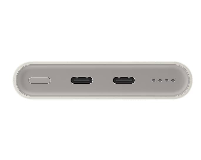 Samsung Galaxy 10000mAh Power Bank, 25W Fast Charging, Dual Output, Quick Charge, Beige