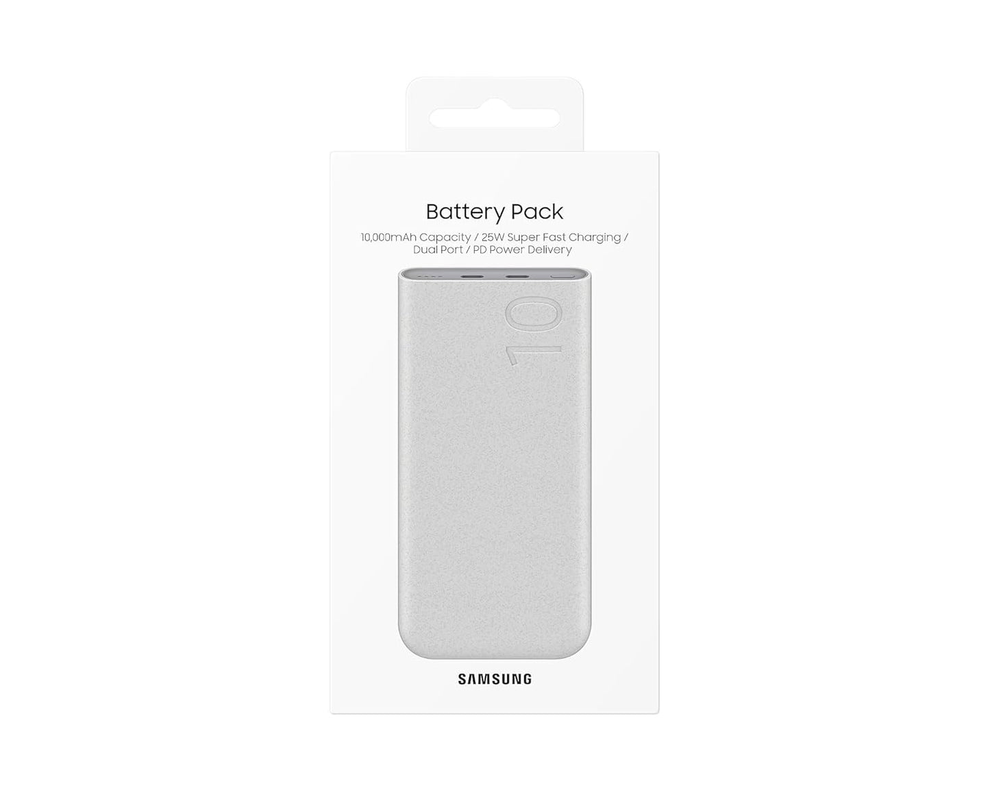 Samsung Galaxy 10000mAh Power Bank, 25W Fast Charging, Dual Output, Quick Charge, Beige