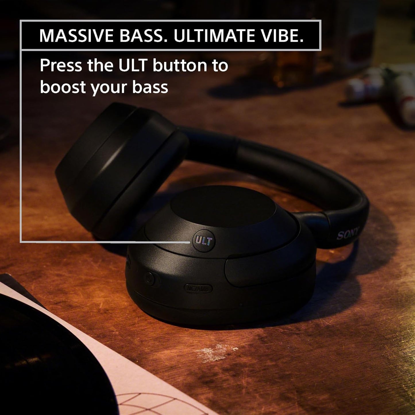 Sony ULT Wear WH-ULT900N Noise Cancellation Wireless Bluetooth Over Ear Headphones with Massive Bass, Up to 50Hrs Battery