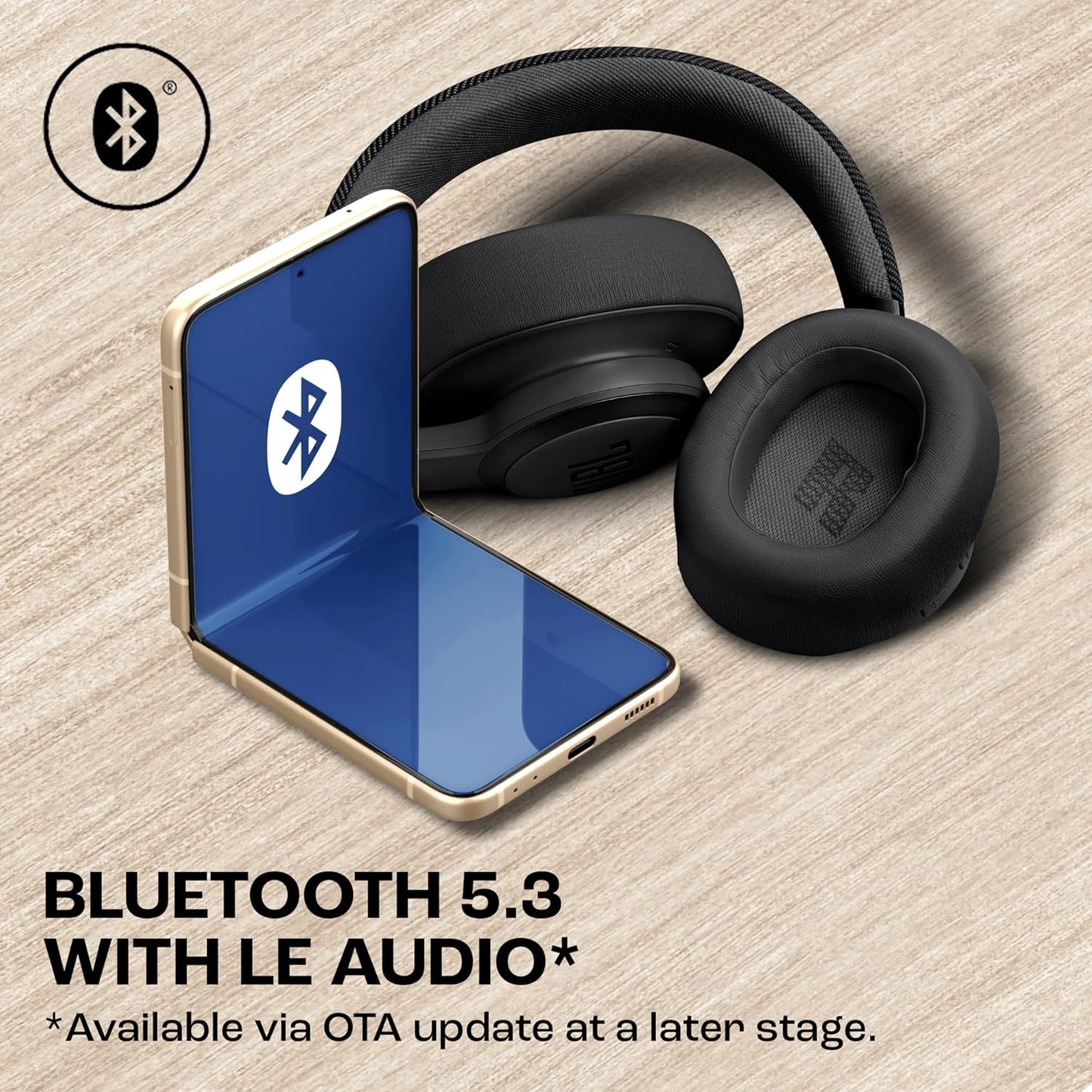 JBL Live 770NC True Adaptive Noise Cancellation Headphones Wireless Over Ear, Spatial Sound, 65Hrs Playtime, Speed Charge, Multipoint Connect and Personi-Fi 2.0, BT 5.3, Google Fast Pair, Alexa