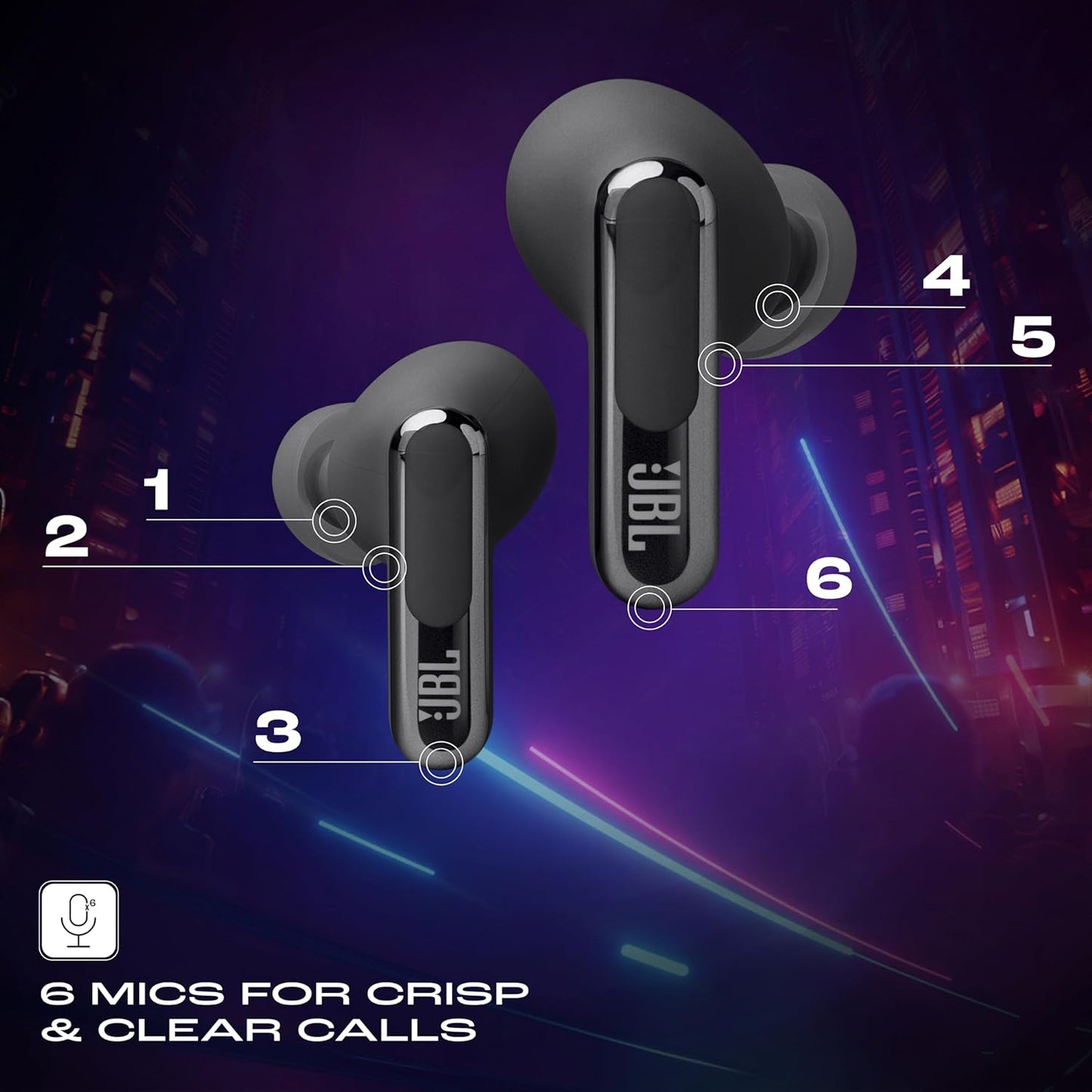 JBL New Launch Live Beam 3 TWS,Hi-Res Audio True ANC Earbuds,Smart Case with Touch Display,48H Playtime,Wireless Charging,6 Mic,Multipoint Connection,Ip55 Proof, Headphones App,Personi-Fi 3.0