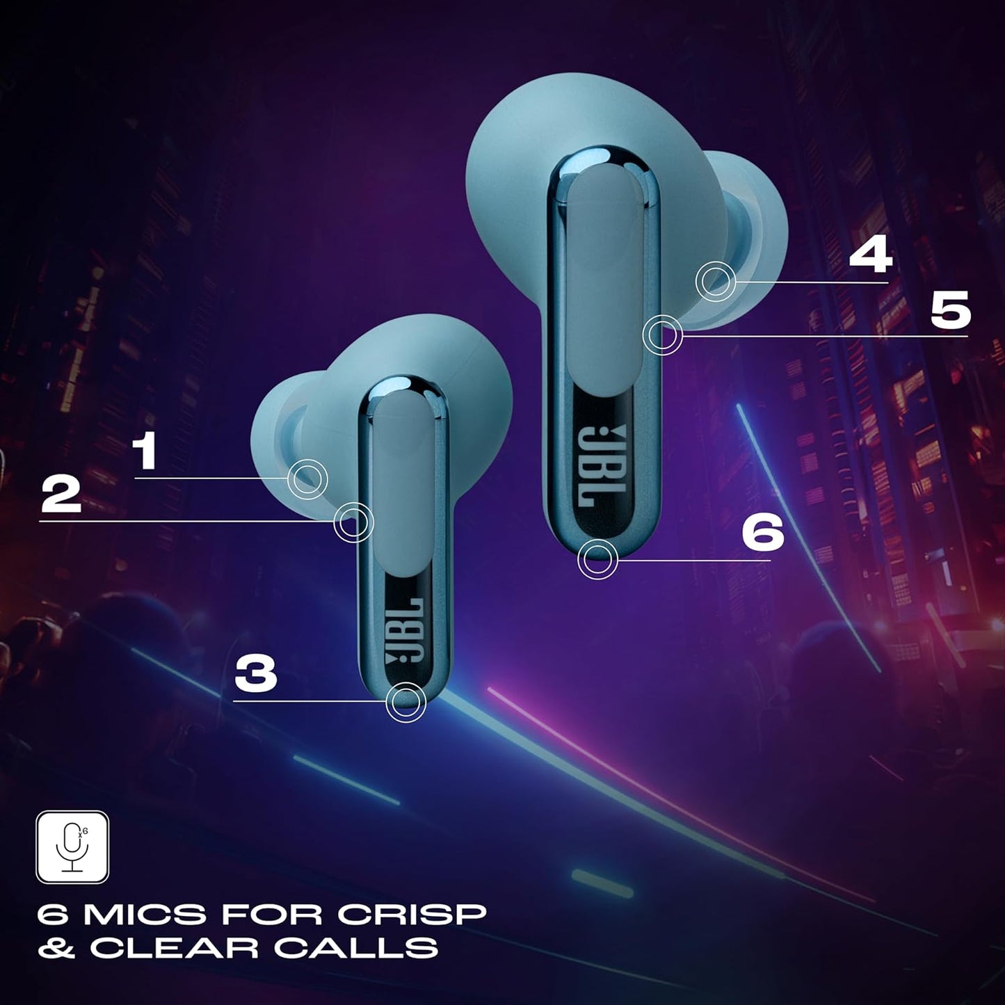 JBL New Launch Live Beam 3 TWS,Hi-Res Audio True ANC Earbuds,Smart Case with Touch Display,48H Playtime,Wireless Charging,6 Mic,Multipoint Connection,Ip55 Proof, Headphones App,Personi-Fi 3.0