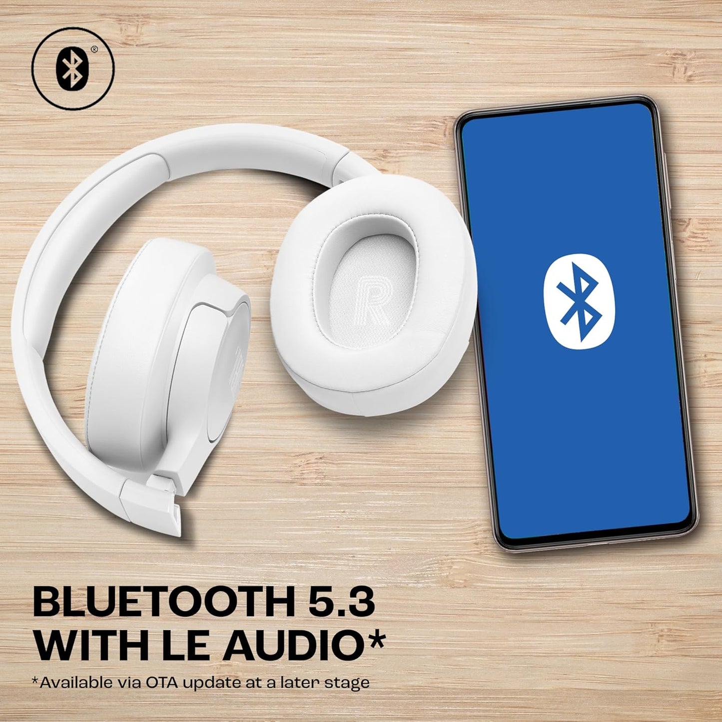 JBL Tune 770NC Wireless Over Ear ANC Headphones with Mic, Upto 70 Hrs Battery, Speed Charge : 5 min Charge Gives up to 3H of Playback, Google Fast Pair, Dual Pairing, BT 5.3
