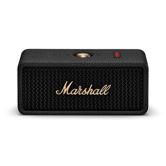 Marshall Emberton III Compact Portable Bluetooth Speaker with 32+ Hours of Playtime, (360° Sound), Dust & Waterproof (IP67) – Black & Brass