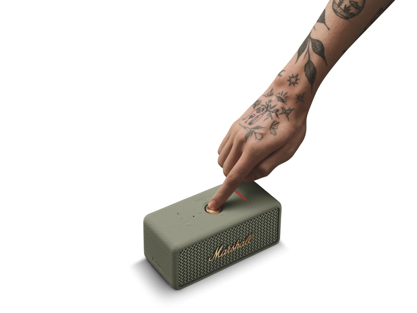 Marshall Emberton III Compact Portable Bluetooth Speaker with 32+ Hours of Playtime, (360° Sound), Dust & Waterproof (IP67) – Black & Brass