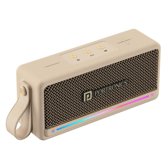 Portronics Harmony Mini 25W HD Premium Portable Bluetooth Speaker with Subwoofer, EQ Adjustment, 6 Hours Playtime, in-Built Mic,TWS Mode,RGB Lights, Bluetooth V5.3, Type C Fast Charging(Black)