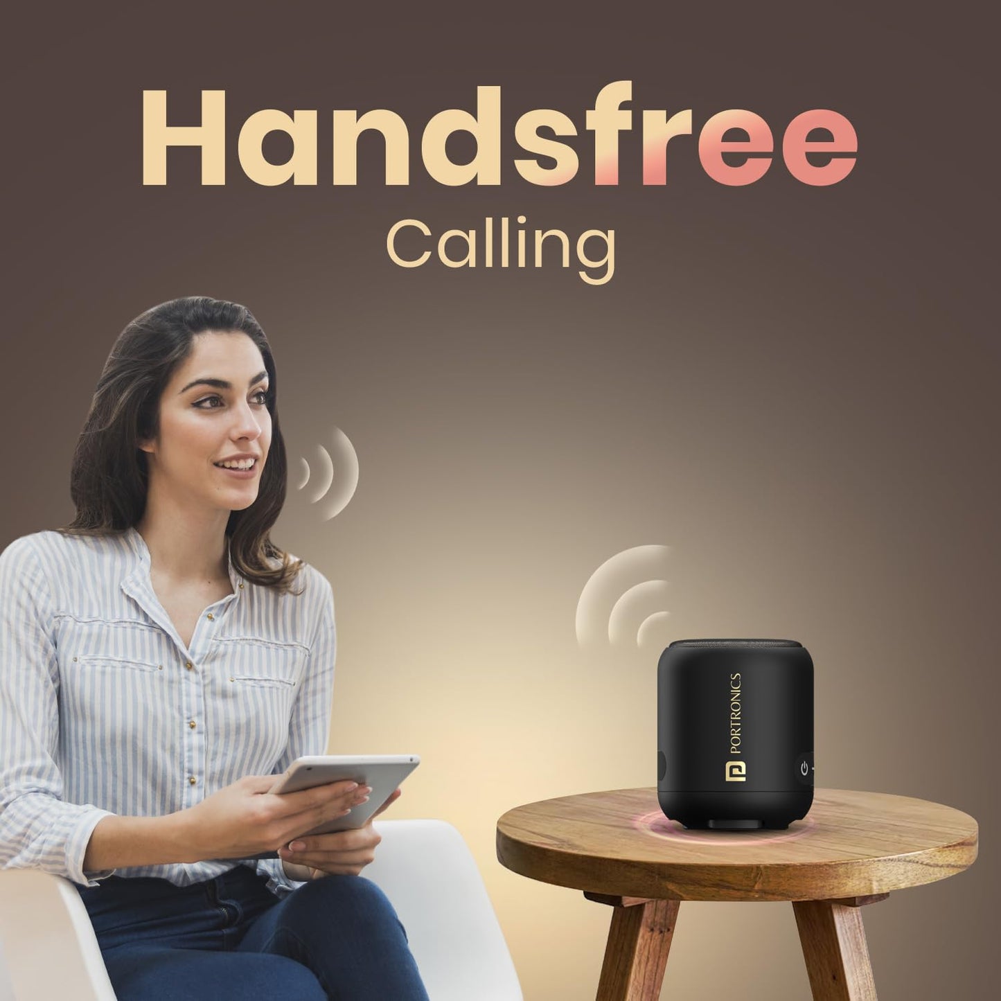 Portronics SoundDrum 1 12W TWS Portable Bluetooth Speaker with Powerful Bass, Bluetooth 5.3V, 360° Surround Sound, USB Drive in, Type C Fast Charging(Black)