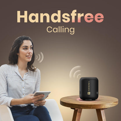 Portronics SoundDrum 1 12W TWS Portable Bluetooth Speaker with Powerful Bass, Bluetooth 5.3V, 360° Surround Sound, USB Drive in, Type C Fast Charging(Black)