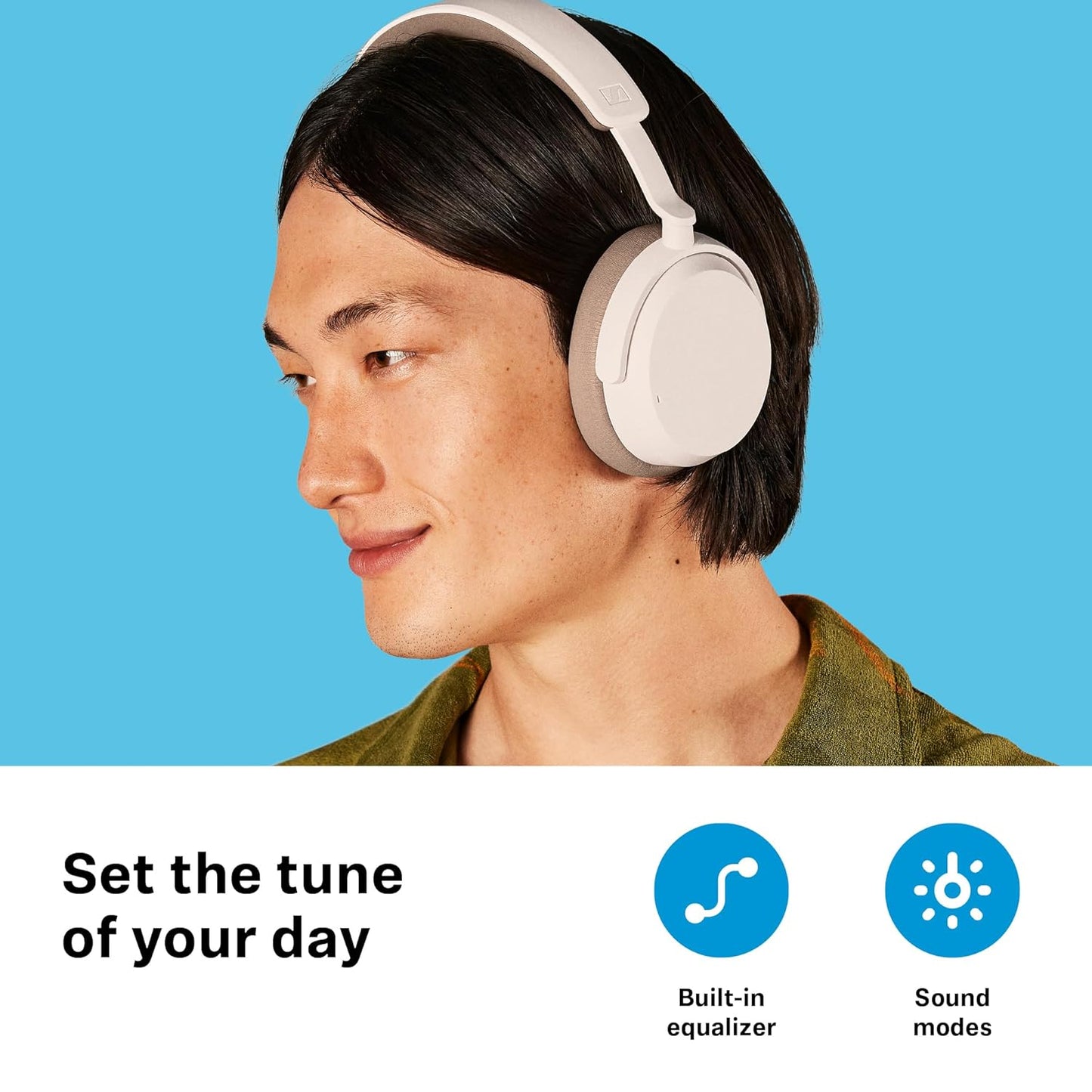 Sennheiser Accentum Wireless Bluetooth Over Ear Headphones with Mic -Designed in Germany Audio,50Hr Battery,10 Min Quick Charge = 5Hr Playback,Hybrid ANC