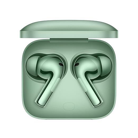 OnePlus Buds 3 Truly Wireless Bluetooth Earbuds with Upto 49Db Smart ANC,Hi-Res Sound Quality,in Ear,Sliding Volume Control,10Mins for 7Hours Fast Charging with Upto 44Hrs Playback (Green)