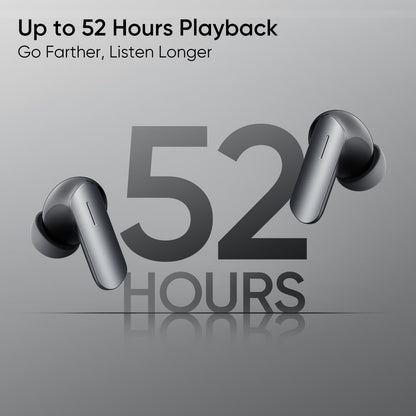realme Earbuds Air 7 True Wireless,12.4mm Dynamic Bass Drivers,52Hrs Playtime,52dB Hybrid ANC,6 Mic ENC,45ms Low Latency,360° Spatial Audio,Hi-Res LHDC,IP55 Dust & Water Resistant,BT v5.4