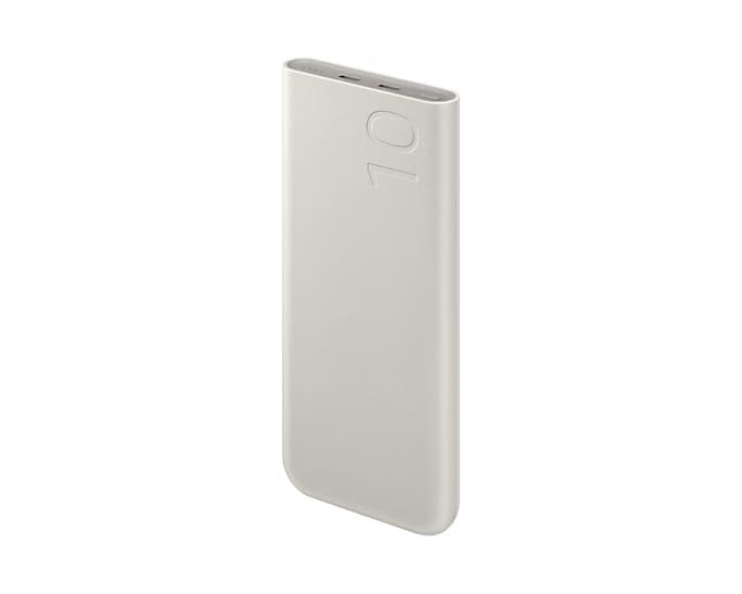 Samsung Galaxy 10000mAh Power Bank, 25W Fast Charging, Dual Output, Quick Charge, Beige