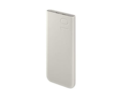 Samsung Galaxy 10000mAh Power Bank, 25W Fast Charging, Dual Output, Quick Charge, Beige