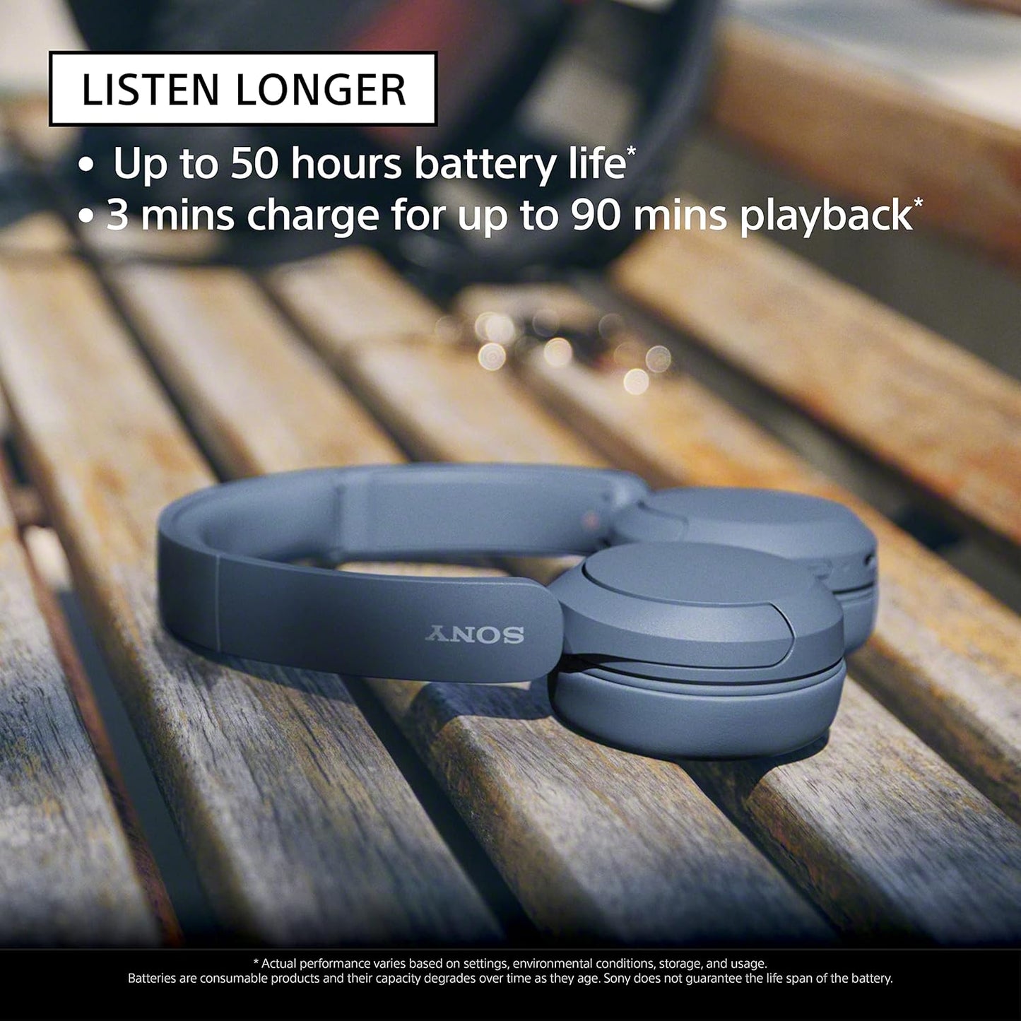 Sony WH-CH520 Wireless Bluetooth Headphones On Ear with Mic, Up to 50Hrs Battery, Quick Charge, DSEE Upscale, Multipoint Connectivity, Voice Assistant