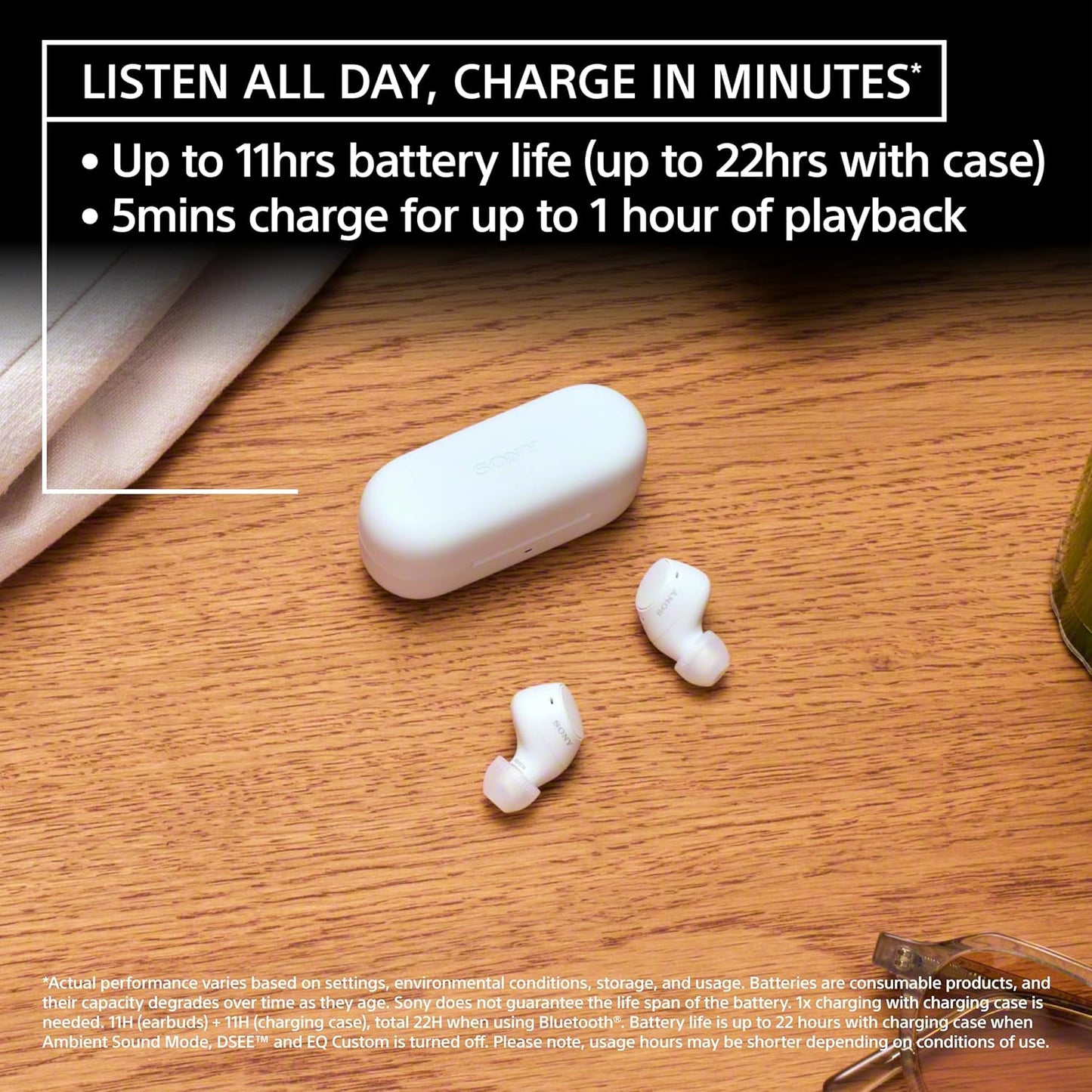 Sony WF-C510 Wireless Bluetooth Earbuds with Mic, TWS, in Ear, Ambient Sound Mode, Small and Comfortable, IPX4, Quick Charge, Multipoint Connectivity, Customized EQ, Up to 22 Hours Battery