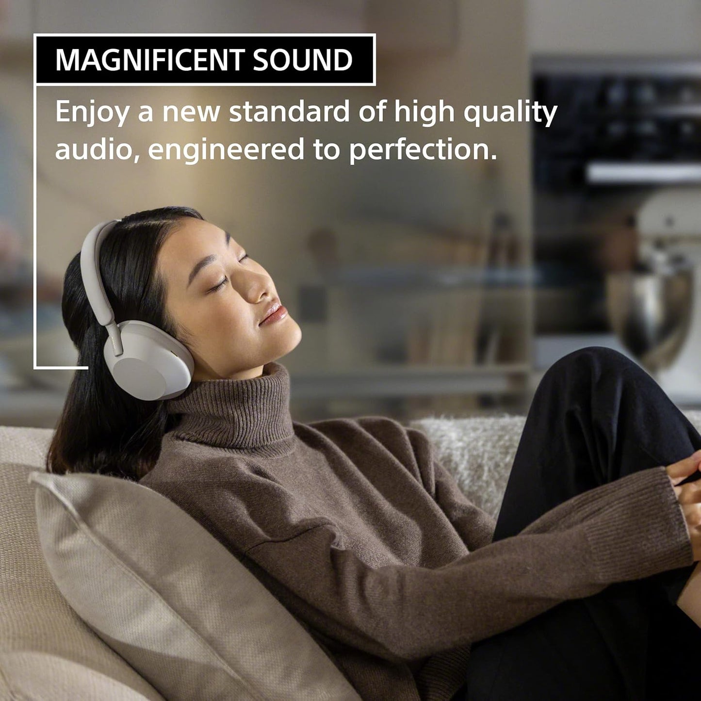 Sony WH-1000XM5 Best Active Noise Cancelling Wireless Bluetooth Over Ear Headphones with Mic for Clear Calling,Battery Life 30 Hours